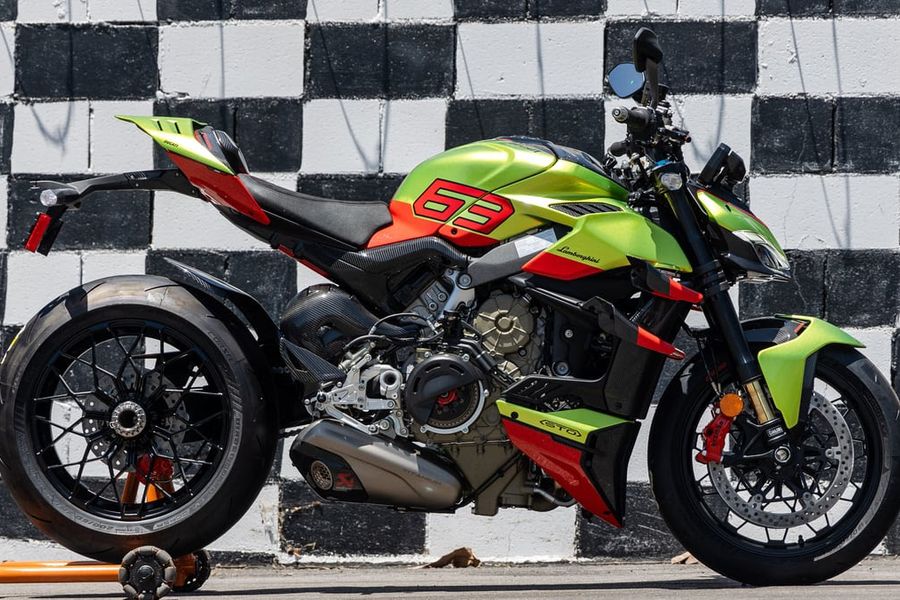 Never been ridden Ducati Streetfighter V4 Lamborghini STO at Mecum Monterey