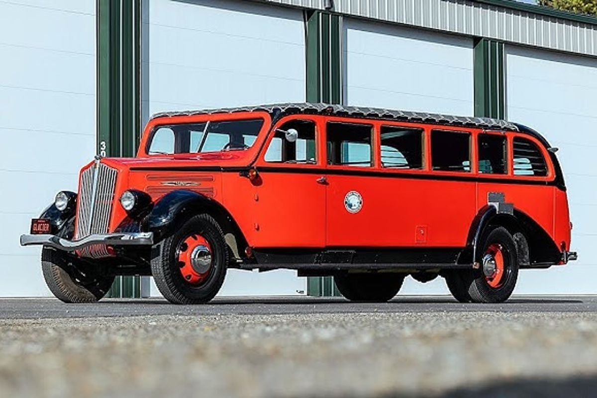 Cool auction offering from Mecum!  Glacier National Park Tour Bus
