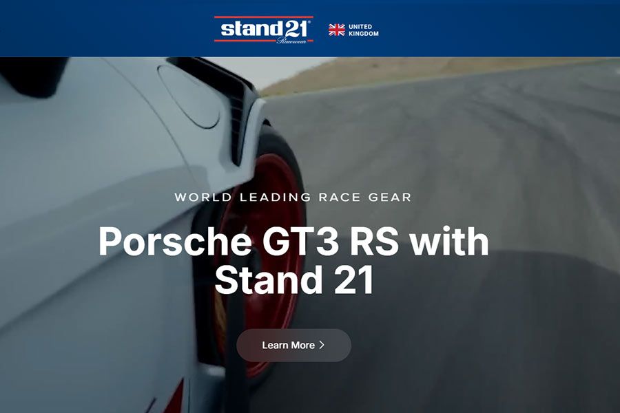 Stand 21 racewear UK new web site