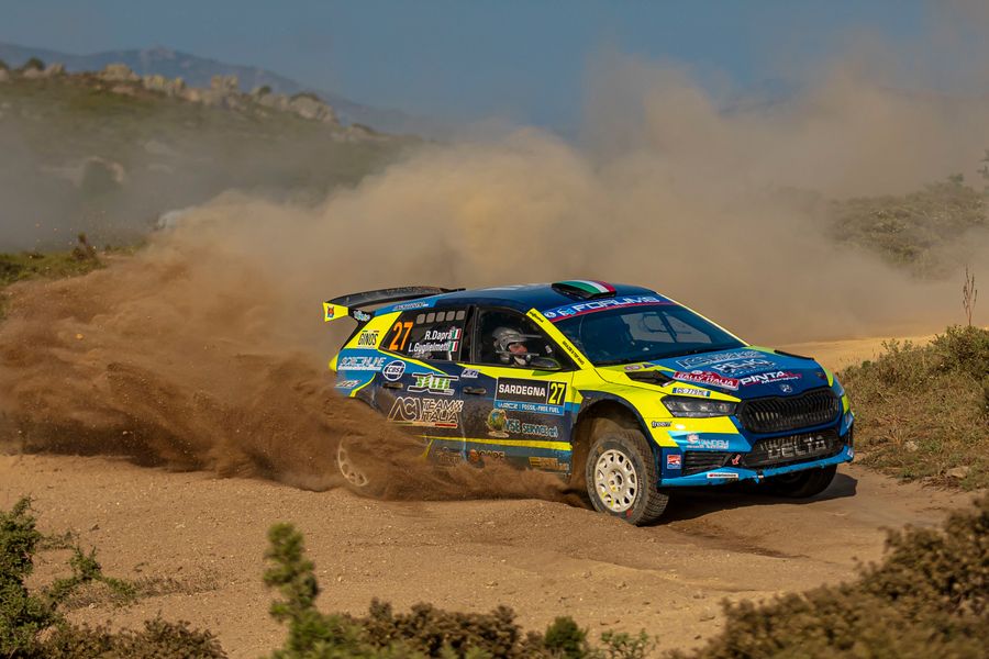 Surprise WRC2 home victory for Italian Škoda Fabia RS Rally2 crew in Sardinia