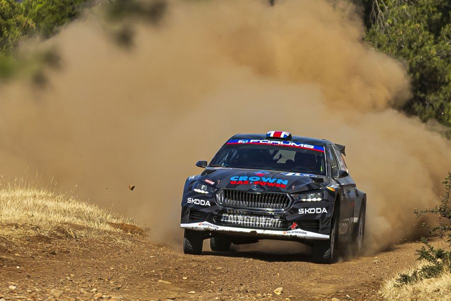 Gus Greensmith & Škoda Fabia RS Rally2 2nd in WRC2 on Acropolis Rally Greece