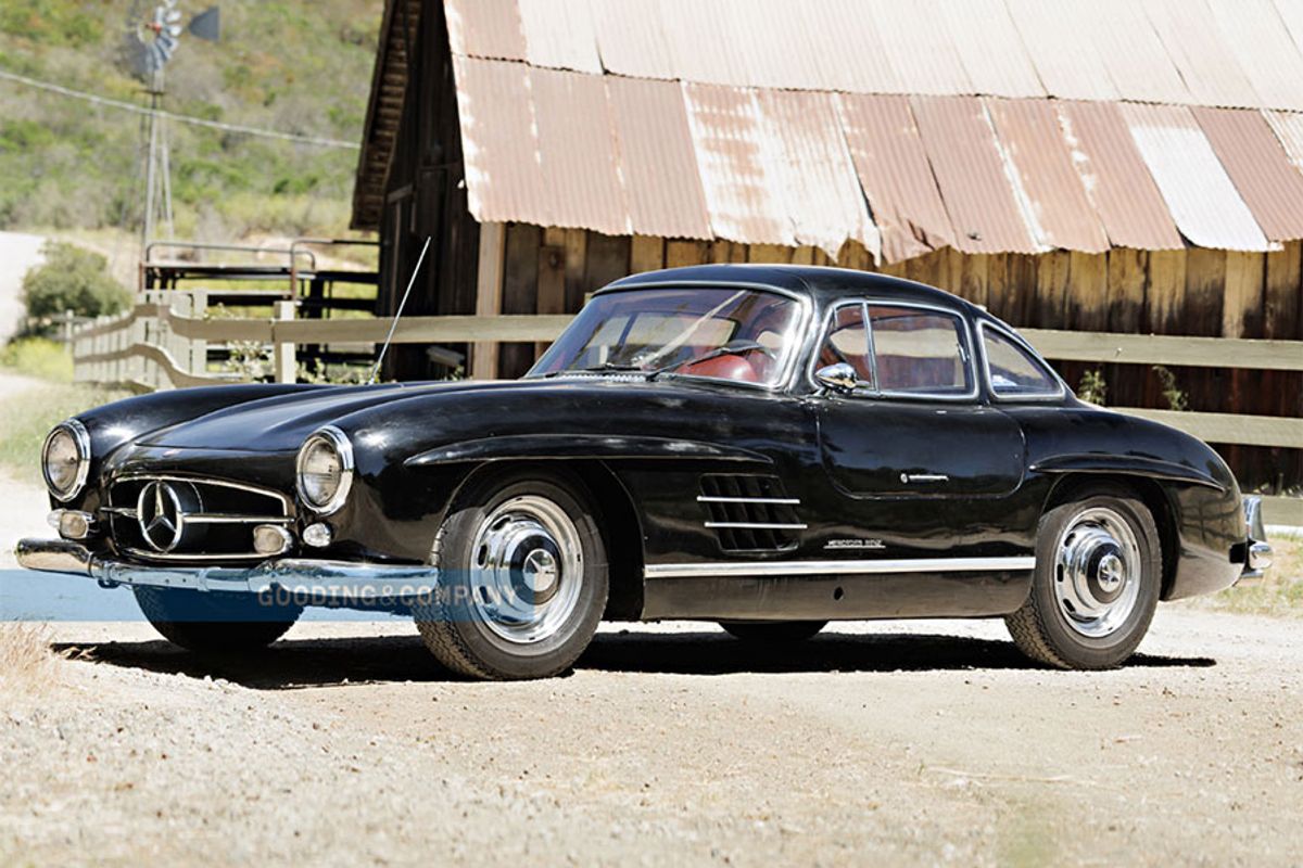 Factory Black over Red Gullwing at Goodings Pebble Beach Auctions