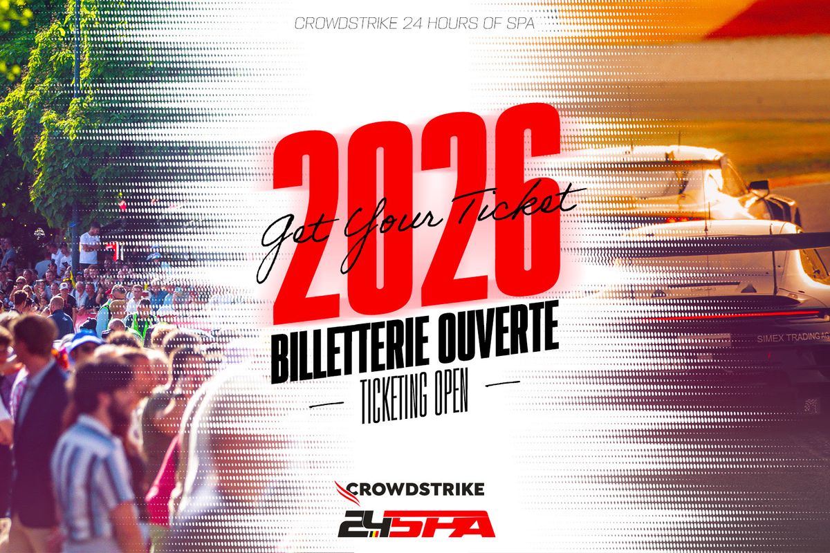 Tickets for the 2026 CrowdStrike 24 Hours of Spa on sale now