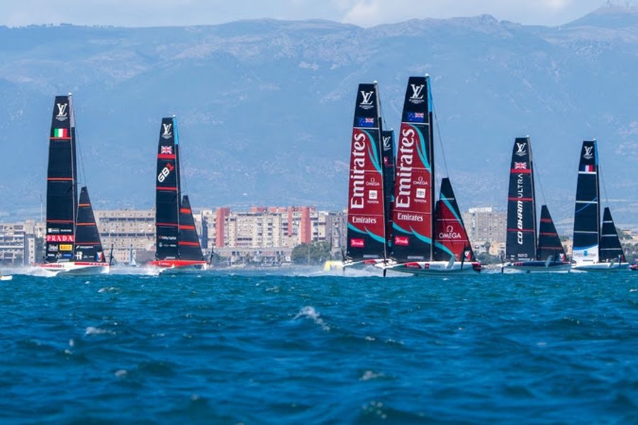 America's Cup Preliminary Regatta Sardinia underway in Cagliari