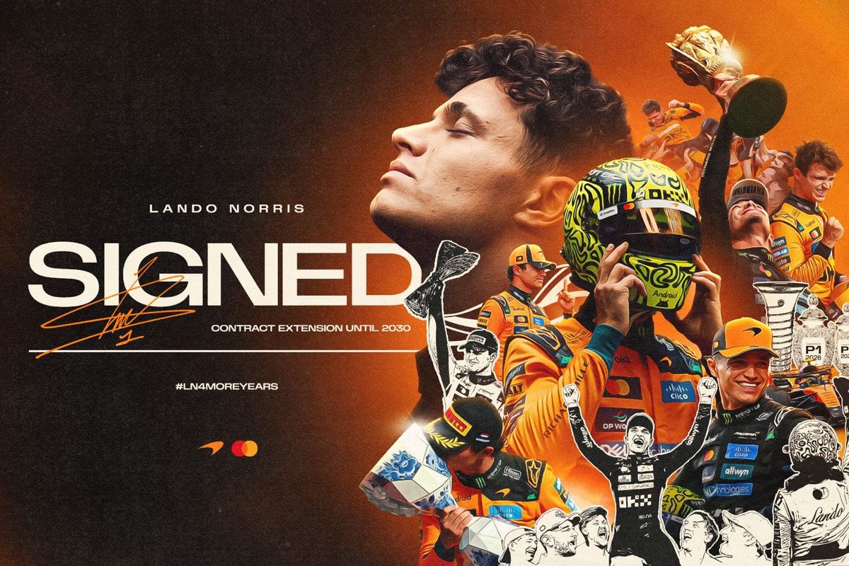 Reigning World Champion Lando Norris extends contract with McLaren