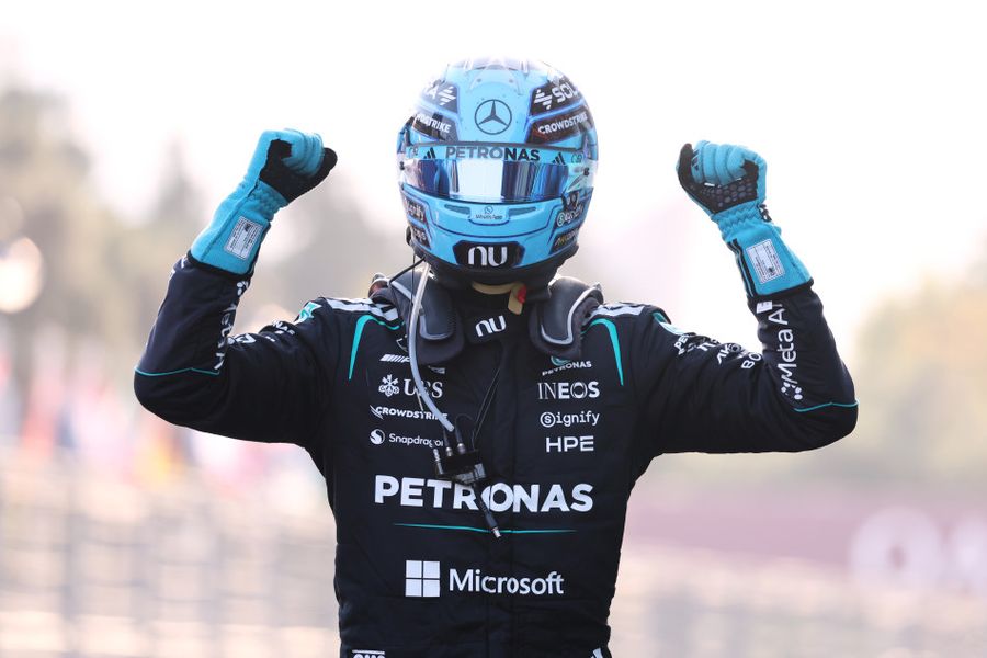 Russell holds off Verstappen to win dramatic Azerbaijan Grand Prix