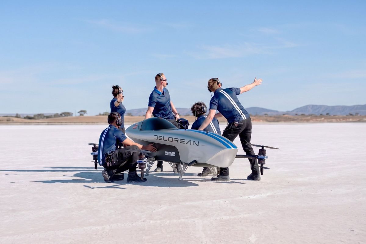 DeLorean Airspeeder Takes to The Sky