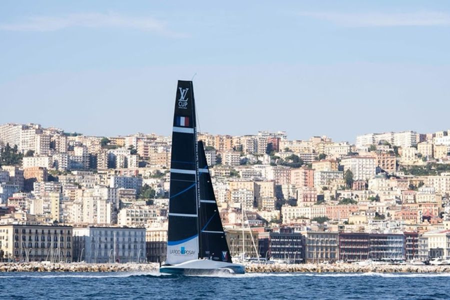 La-Roche-Posay First To Launch AC 75 America's Cup  Challenger In Naples
