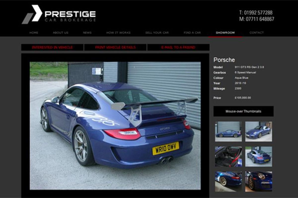 Prestige Car Brokerage web site