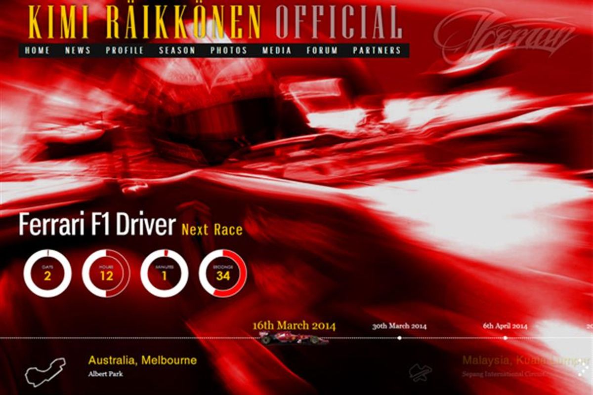 New web site for Kimi Raikkonen by Racecar