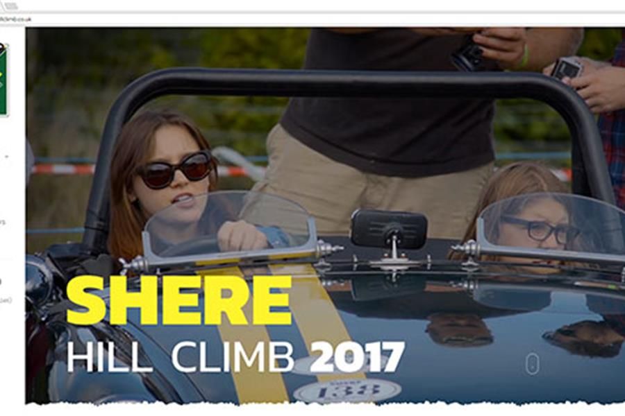 Shere Hill Climb web site by Racecar