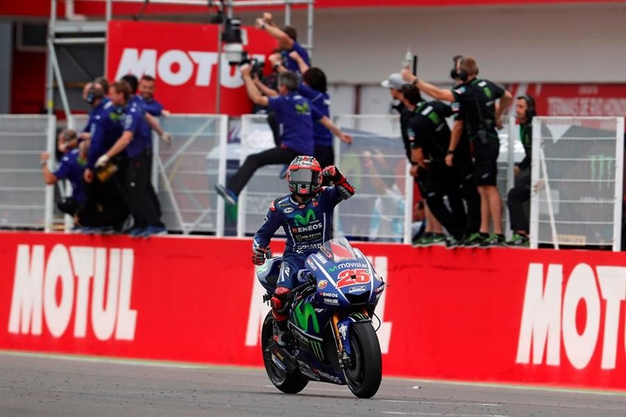 Vinales wins MotoGP Argentina as Marquez crashes