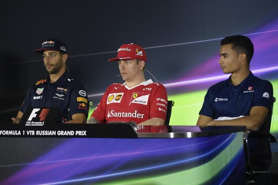 Russian Grand Prix Drivers' conference  with Racecar's Kimi Raikkonen