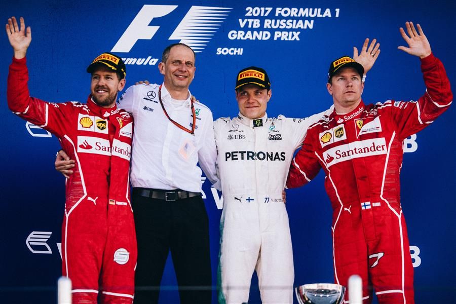 Seb second and Kimi third in Russia