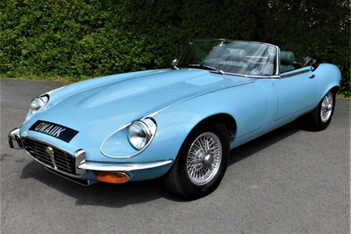 Luxury classics in the CCA June Sale include Jaguar E-Type Series III V12 Roadster