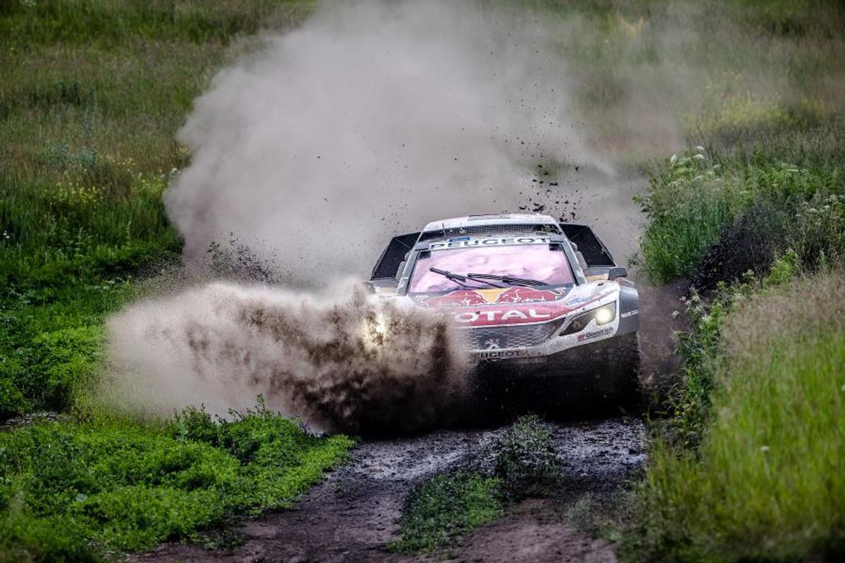 Peugeot dream team lock out Silk Way Rally front row