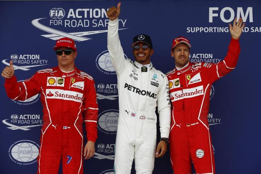 Hamilton takes British GP pole ahead of Raikkonen and Vettel
