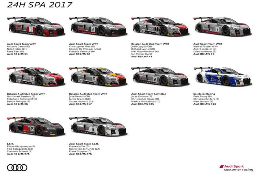 Audi fighting for fourth overall victory at Spa 24 Hours