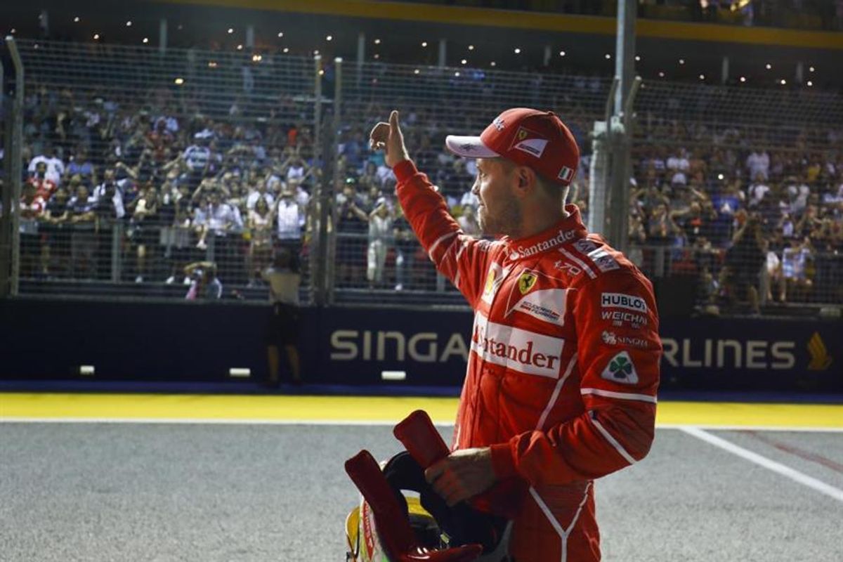Vettel on pole in Singapore