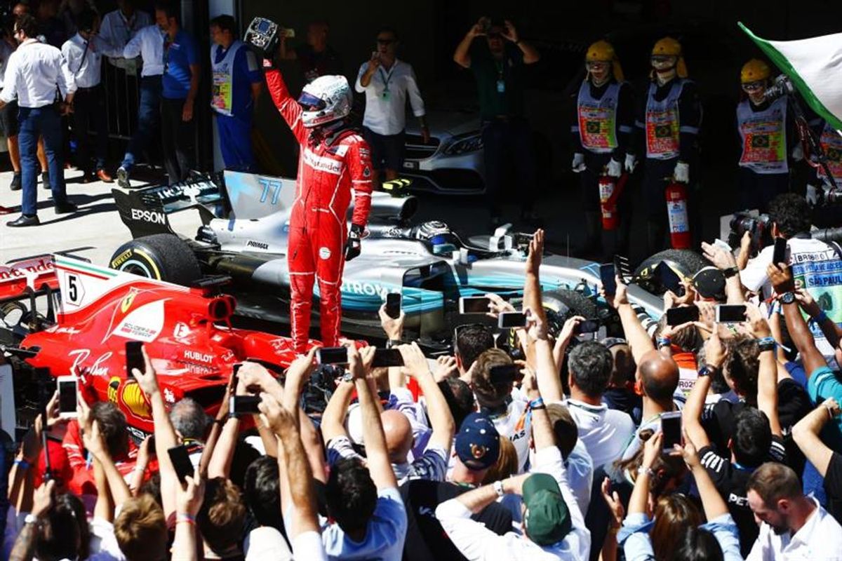 Vettel wins Brazilian GP, Kimi completes double podium for Ferrari