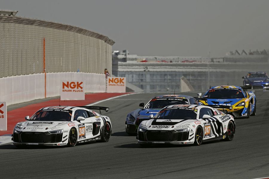 One-two premiere victory for GT4 version of the Audi R8 LMS at 24h Dubai