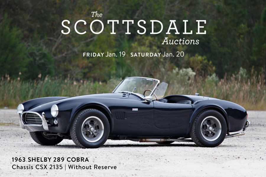 1963 Shelby 289 Cobra Offered Without Reserve at Scottsdale Auction