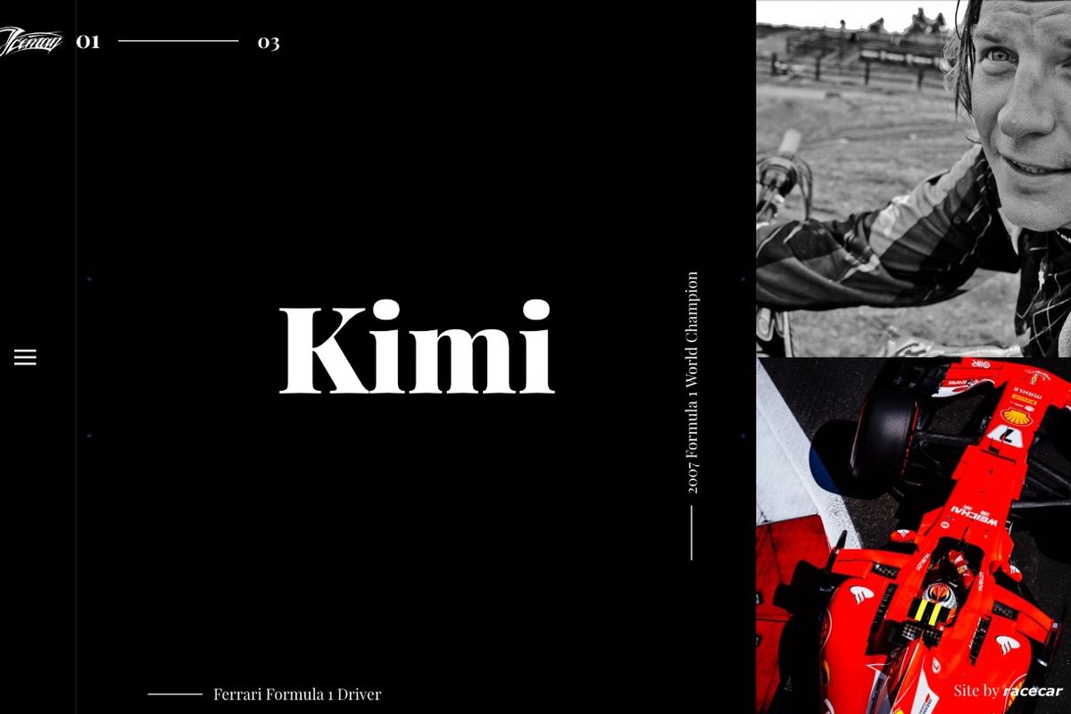 Ferrari F1 driver Kimi Raikkonen new web site by Racecar