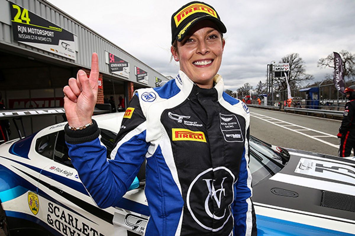 Flick Haigh becomes first woman to claim outright British GT pole