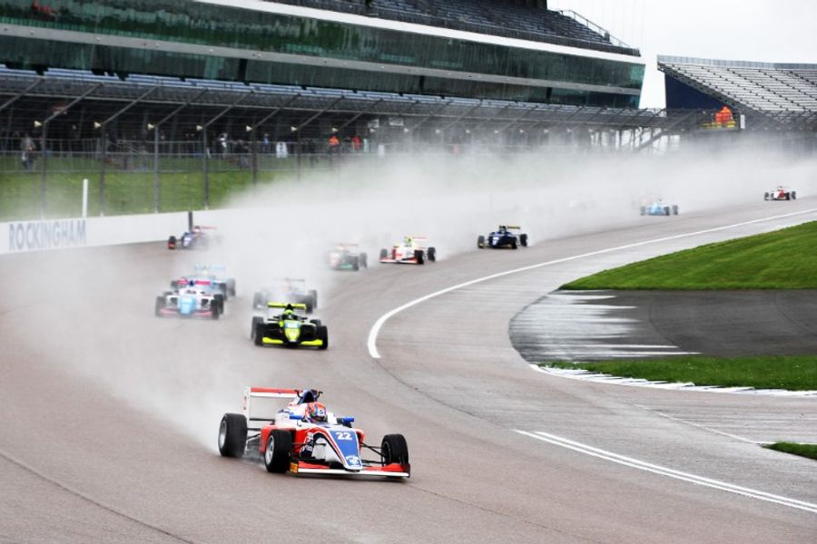 Tom Gamble takes maiden single seater win in Rockingham BRDC British F3