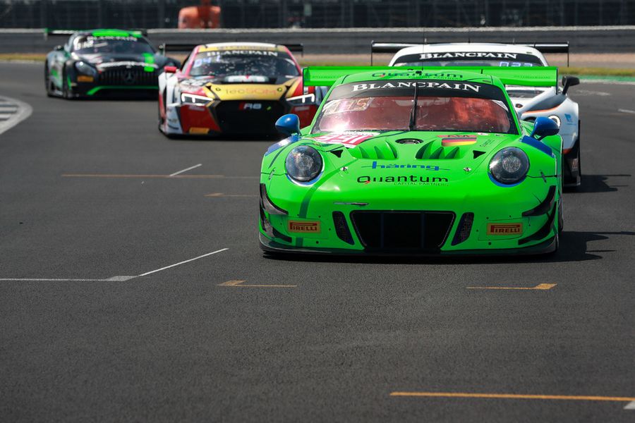 Class podium for Porsche 911 GT3 R at Blancpain GT Series Endurance Cup, Silverstone