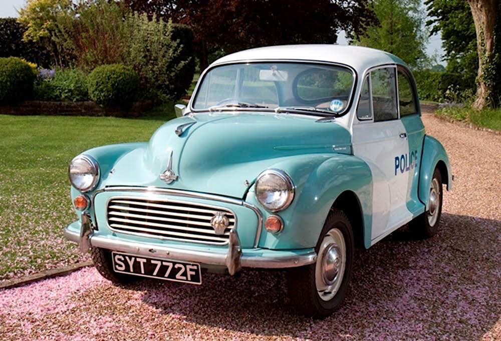 ExScotland Yard Morris Minor Panda Car at Barons British Heritage