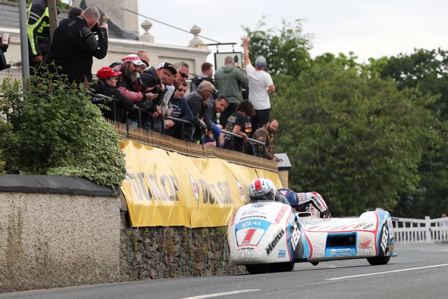 Birchalls blitz lap and race records in IOM Sidecar TT Race 1