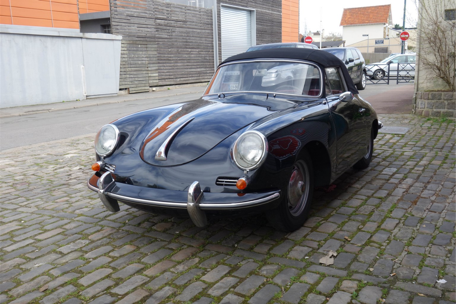 1961 Porsche 356 B 1600 Super Cabriolet on offer at Osenat Fontainebleau Auction