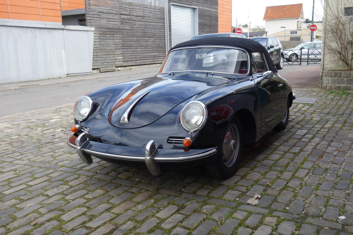 1961 Porsche 356 B 1600 Super Cabriolet on offer at Osenat Fontainebleau Auction