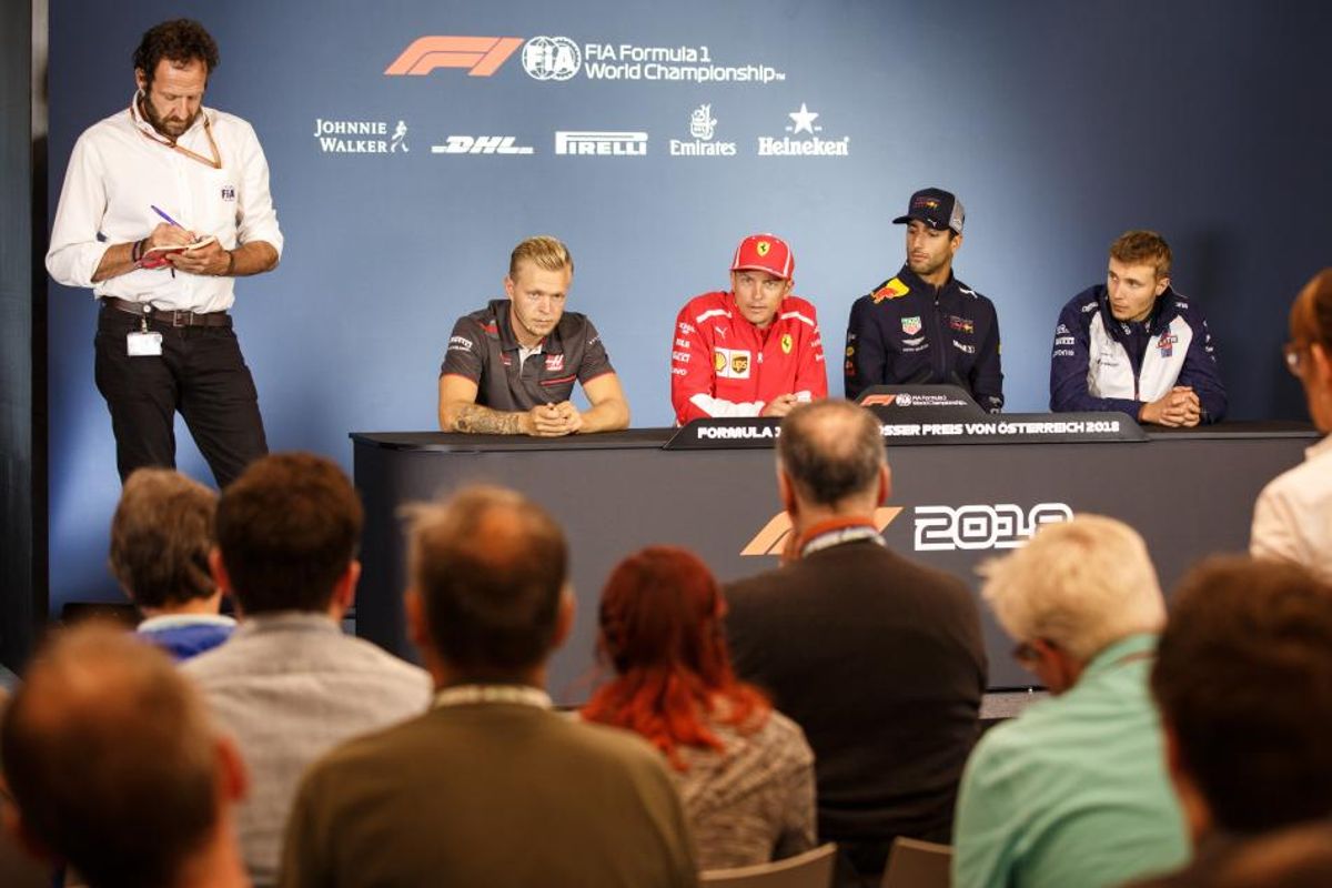 Kimi sits in at the Austrian GP drivers' conference