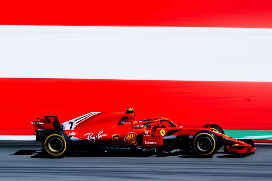 Kimi on the second step of the podium for Austrian Grand Prix