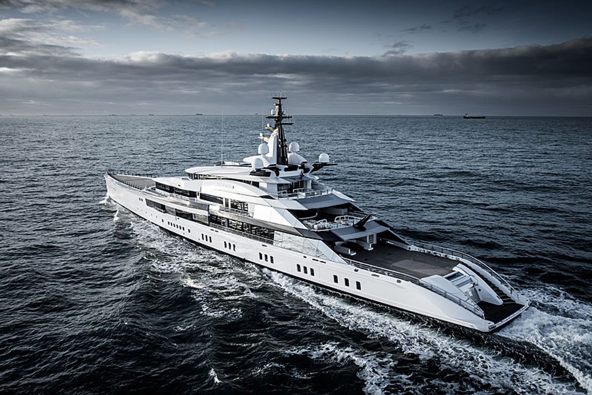 109m Oceanco project Bravo hybrid superyacht in action