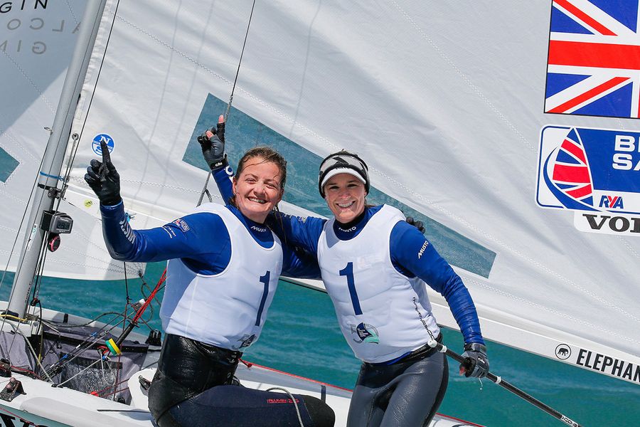 Britain’s gold medalists Hannah Mills and Eilidh McIntyre win Trofeo Sofia Iberostar medal race