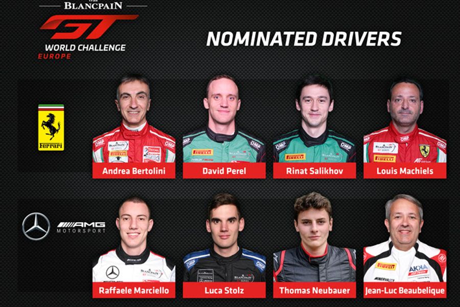 Ferrari, Mercedes-AMG driver nominations for maiden Blancpain GT World Challenge Europe campaign
