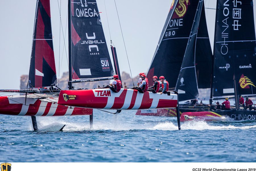 Alinghi and Oman Air Ahead at Half Way Stage of GC32 Worlds