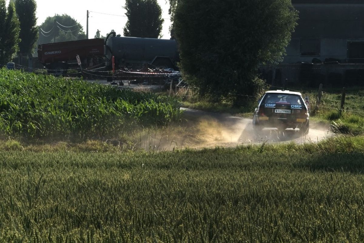 Lancia Delta Integrale top EHSRC car on the opening day of the Ypres Historic Rally
