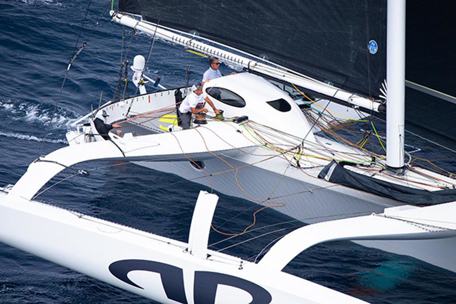 Jason Carroll and the crew of the MOD 70 ARGO first to finish on Transpac Race