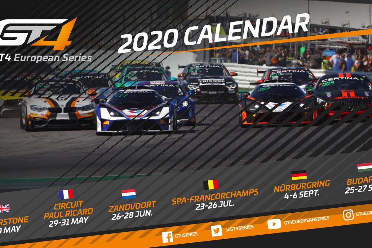 Provisional calendar announced for 2020 GT4 European Series