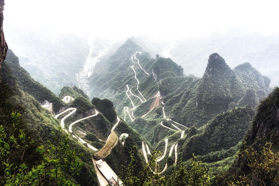  Spectacular backdrop as the Volkswagen ID.R takes on  China's 'dragon road'