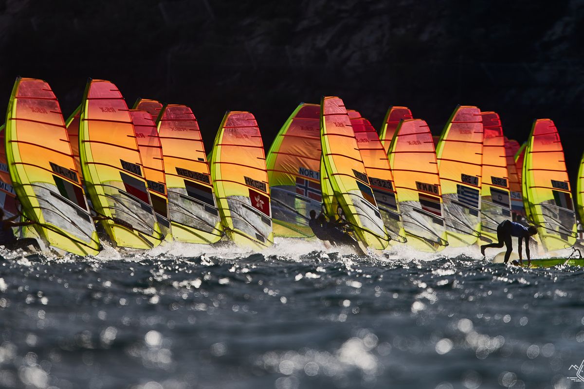 The right side of the track at RS:X World Championships