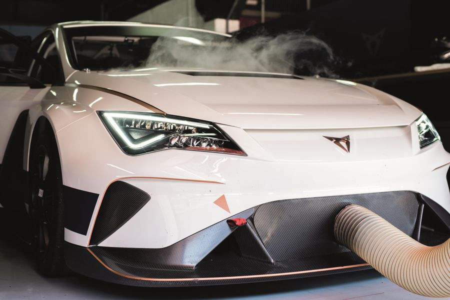 Fully electric touring car on track with Mattias Ekstrom