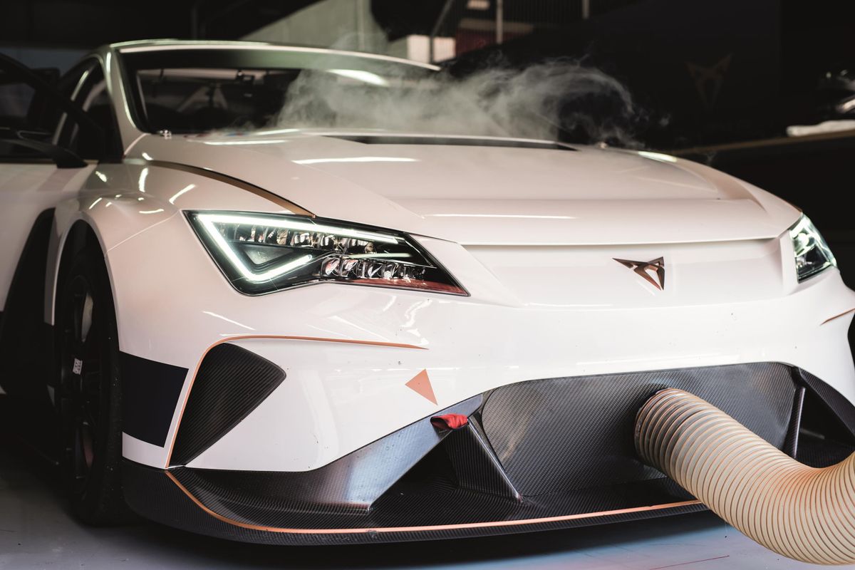 Fully electric touring car on track with Mattias Ekstrom