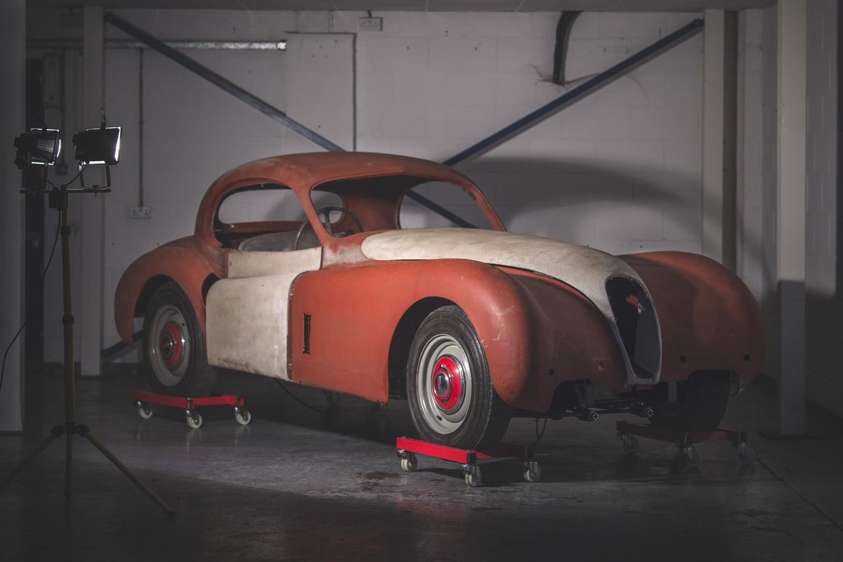 Rare, 1954 Jaguar XK120 FHC in barn-find condition for auction