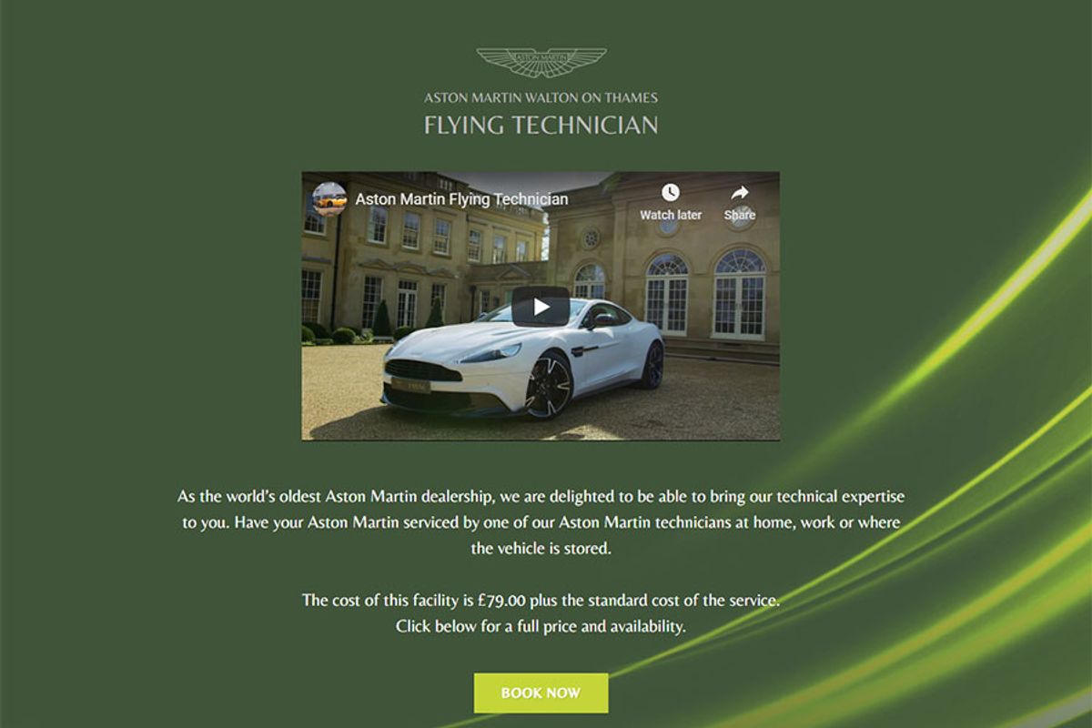 Aston Martin Mobile Servicing - Flying Technician