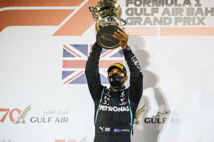Hamilton wins Bahrain GP, Grosjean escapes fiery crash